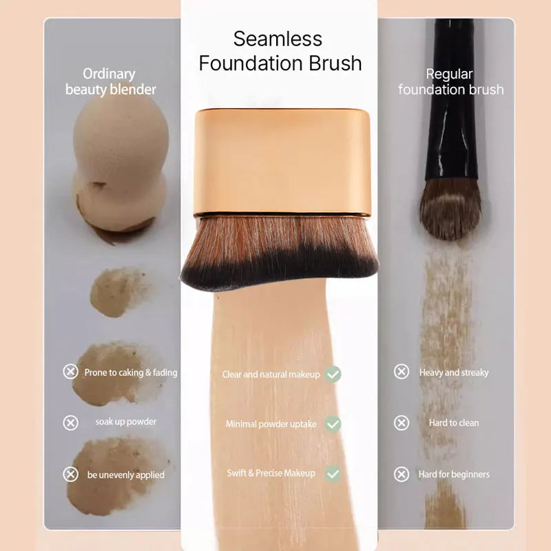 Makeup Brush for Contouring Tanning Liquid Foundation Cream Blush Soft Bristle Tool