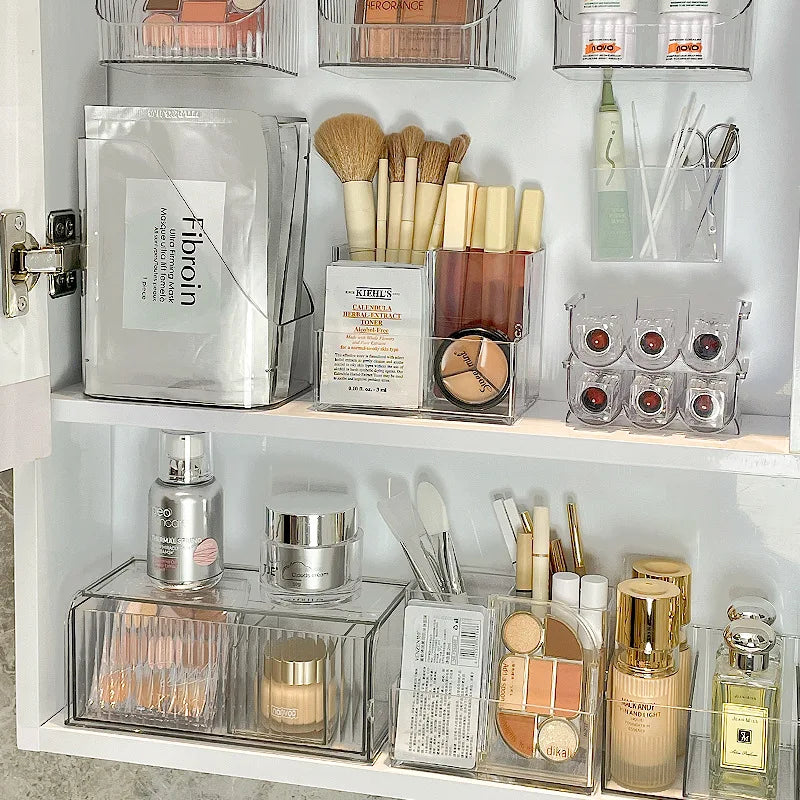 Clear Acrylic Makeup Organizer & Brush Holder