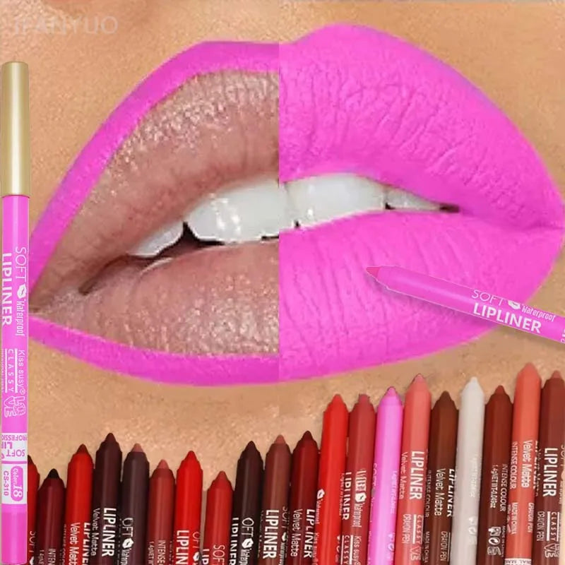 Waterproof Matte Lip Liner Pencil – 20 Shades