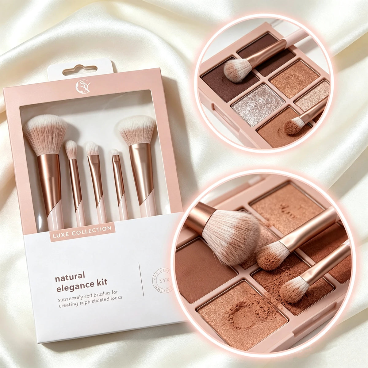 Compact 5-Piece Makeup Brush Set