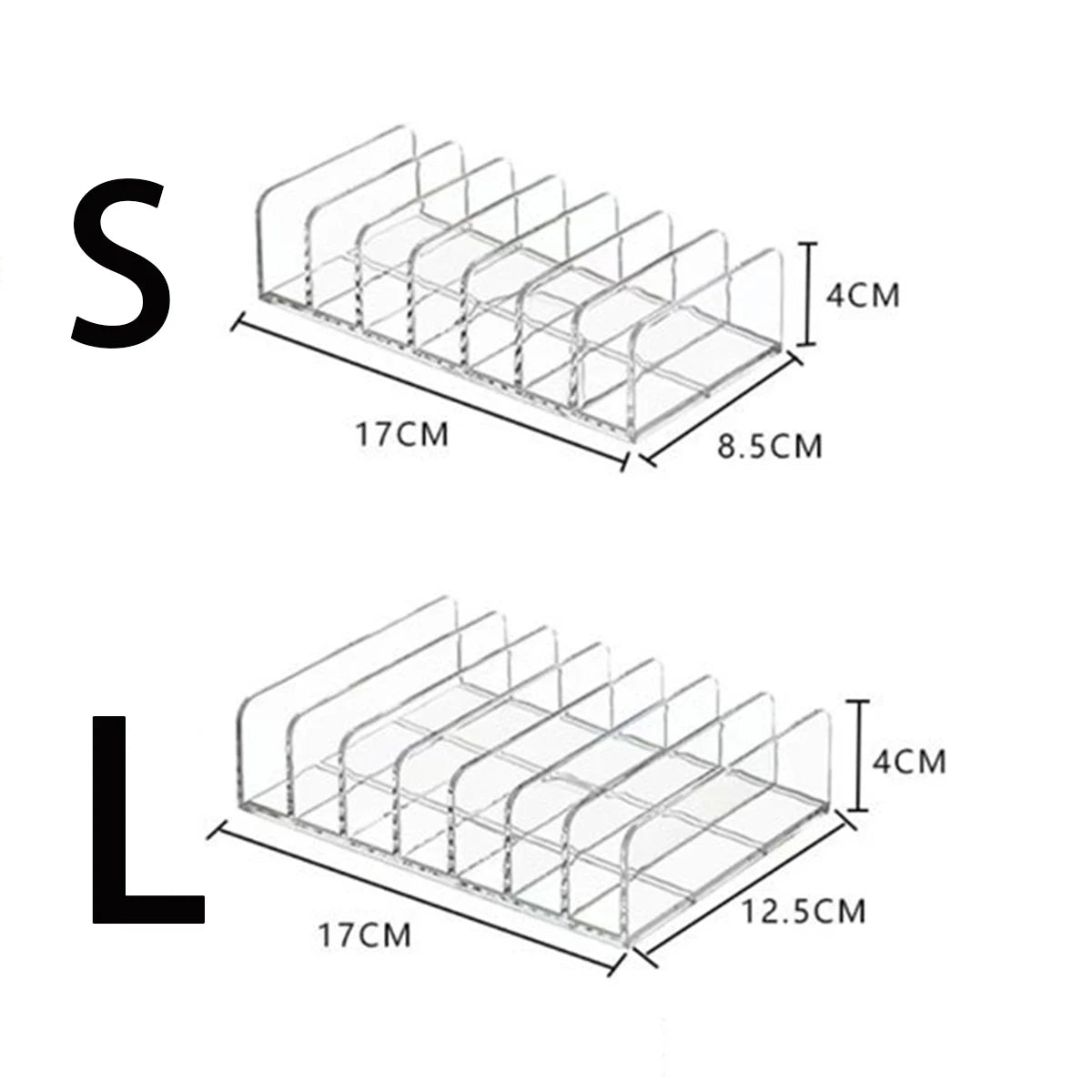 7-Compartment Transparent Makeup Organizer for Eyeshadow Palette & More