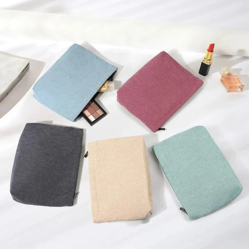 Corduroy Cosmetic Makeup Bag