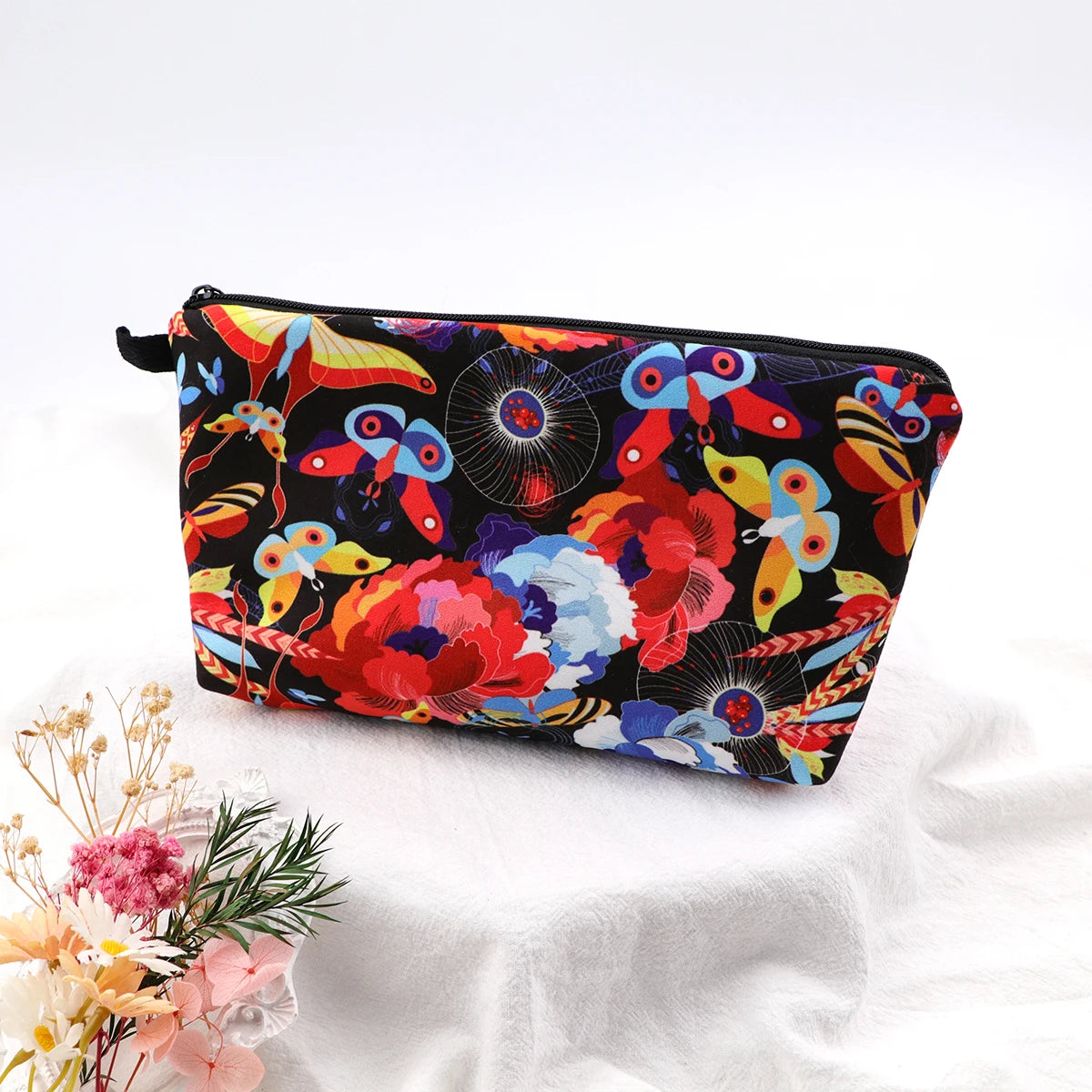 Flower Series Zipper Makeup Bag