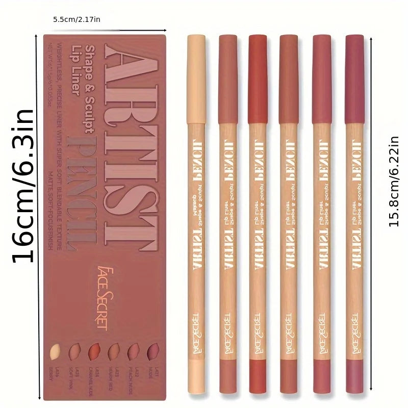 6-Piece Nude Lip Liner Set