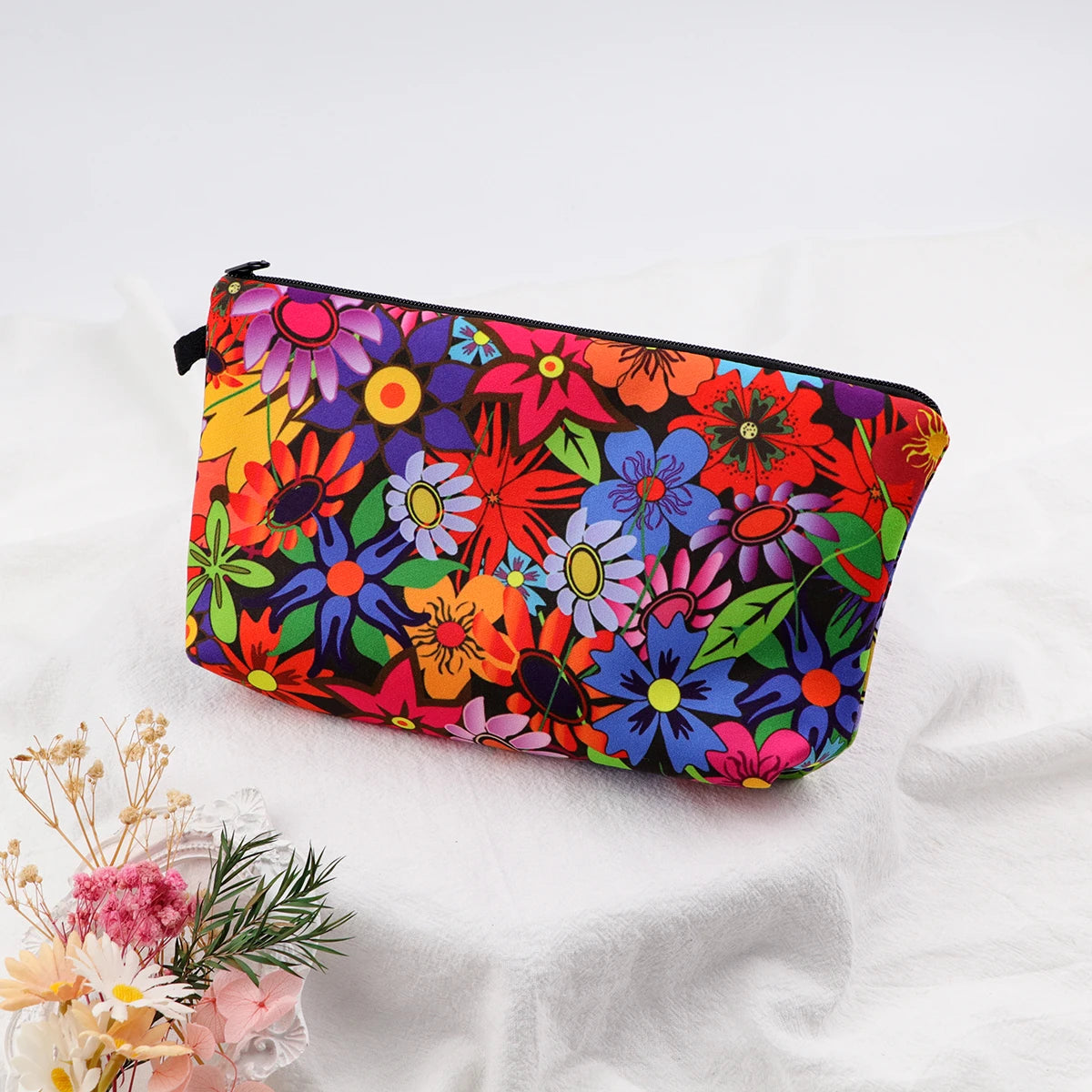 Flower Series Zipper Makeup Bag