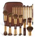 MAANGE 20pcs Pro Makeup Brushes + Storage Bag Dual End Foundation Powder Blush Eyeshadow Brush Beauty Blending Organizer Tool