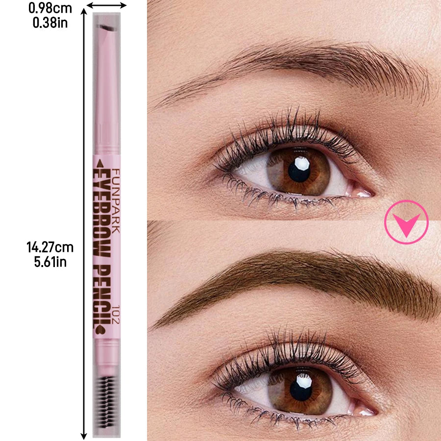 2-in-1 Waterproof Eyebrow Pencil & Brush – 5 Colors