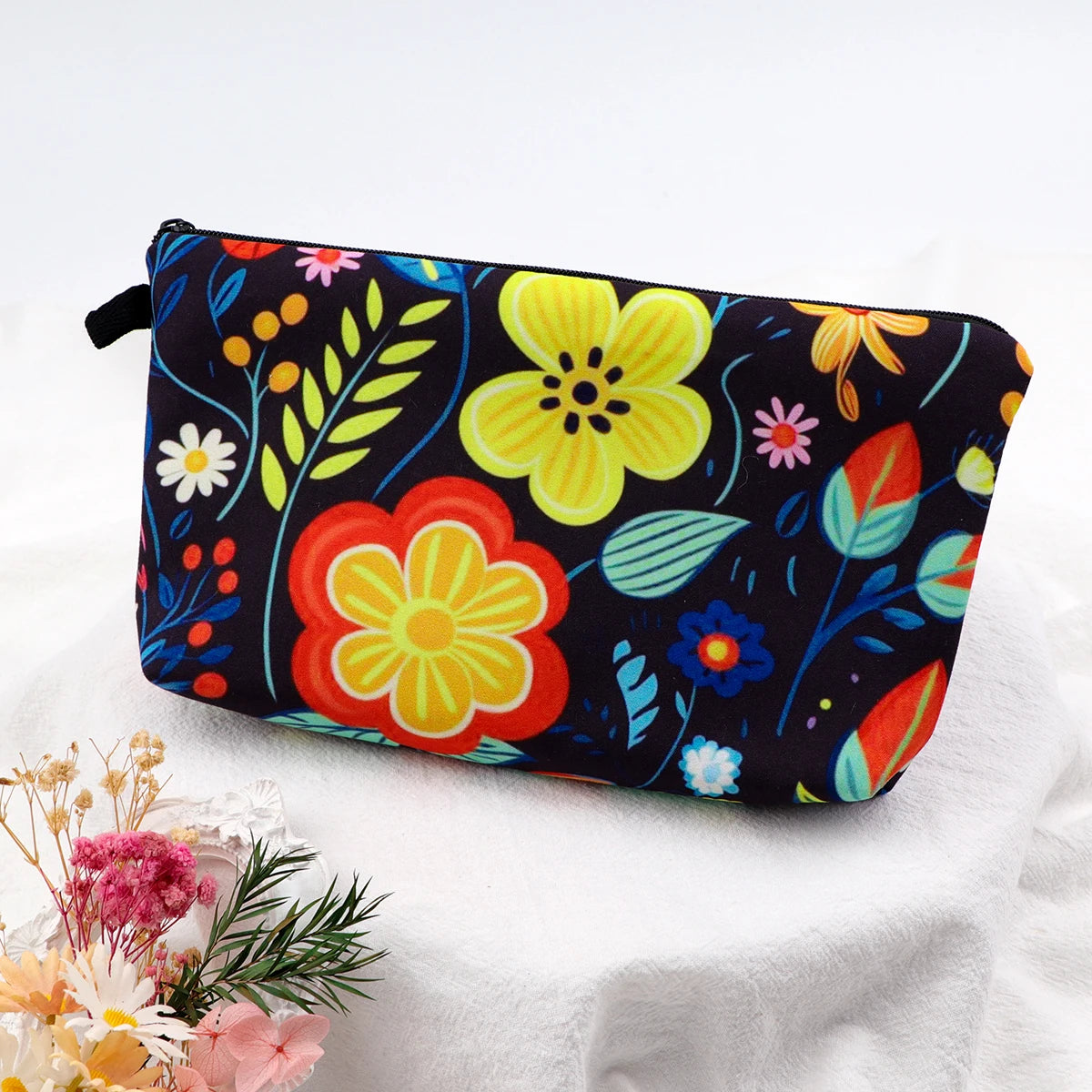 Flower Series Zipper Makeup Bag