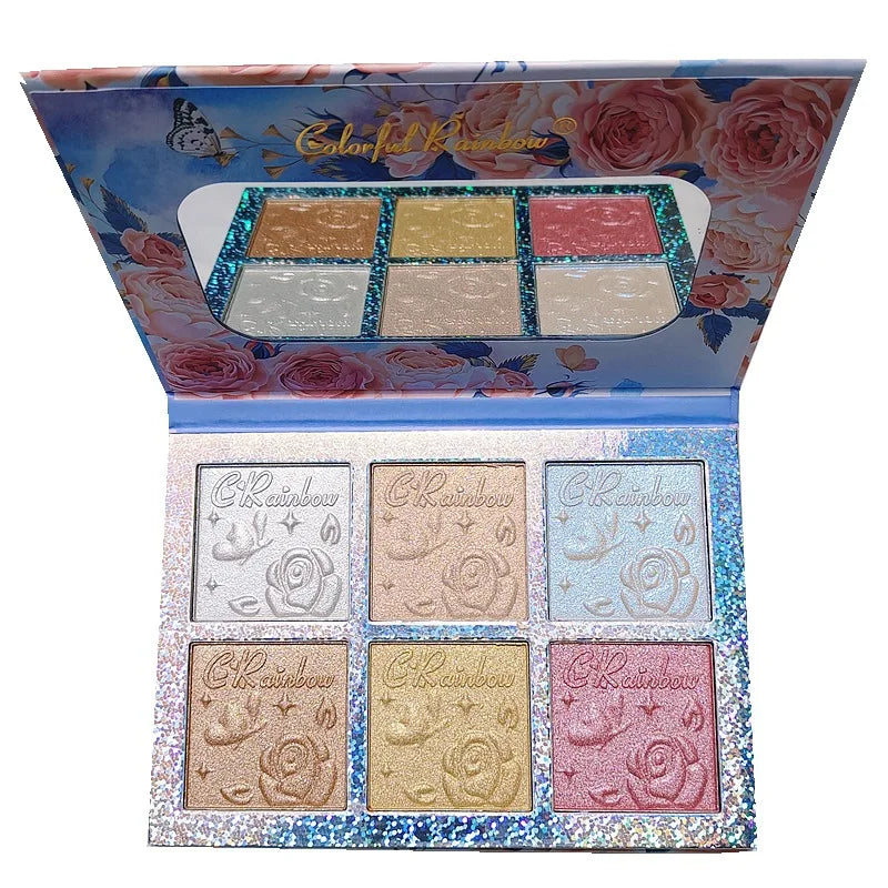 6-Color Highlight Repair Blush Powder Brightening Pearlescent EyeShadow