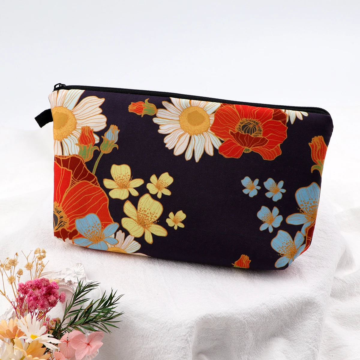 Flower Series Zipper Makeup Bag