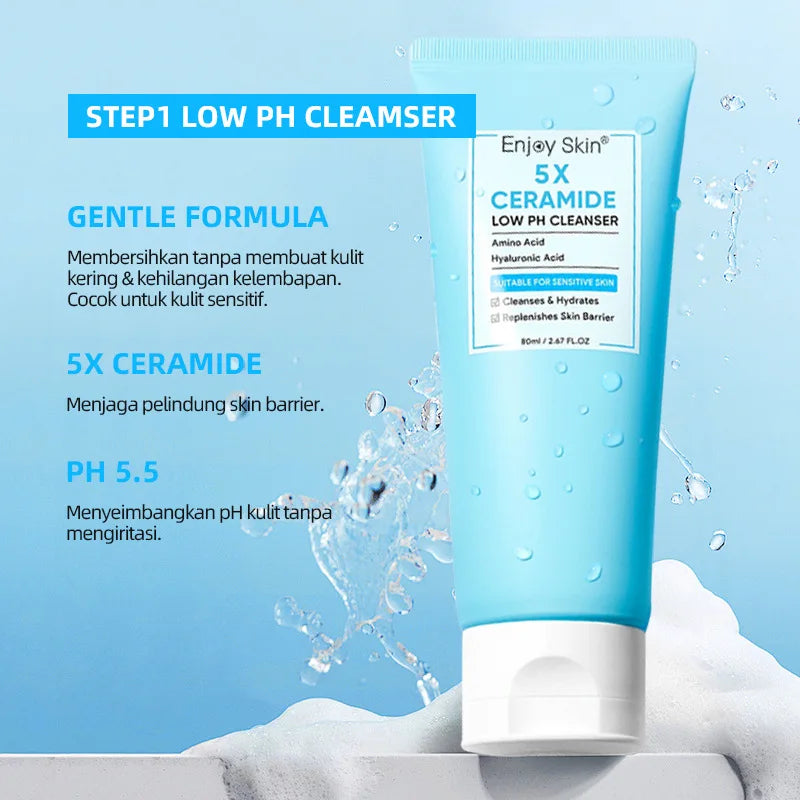 Ceramide Skincare Set — Toner, Serum, Cream, Cleanser & Gel
