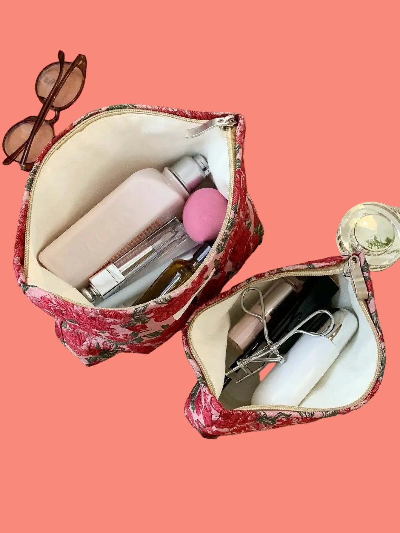 Vintage Rose Makeup Bag