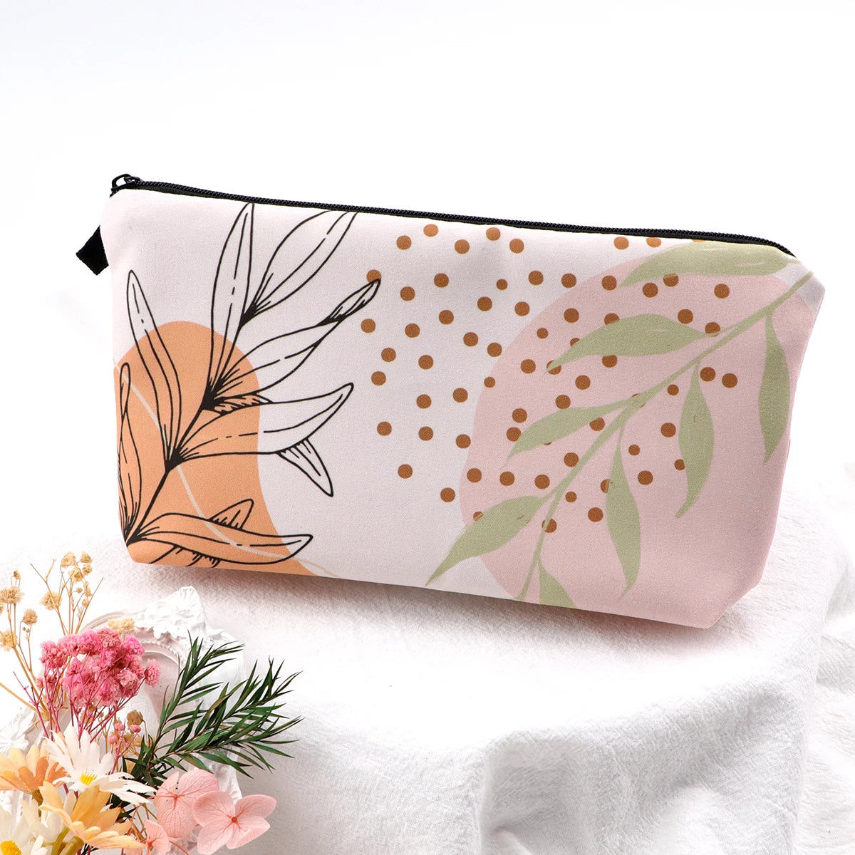 Flower Series Zipper Makeup Bag