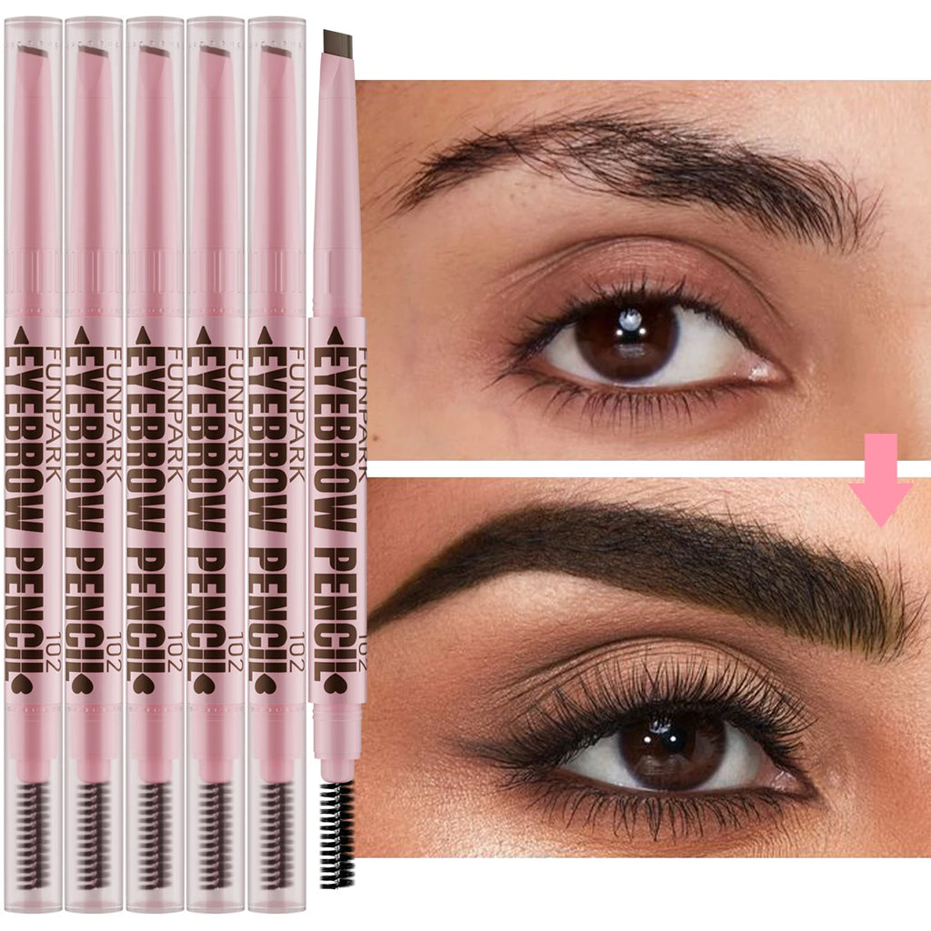 2-in-1 Waterproof Eyebrow Pencil & Brush – 5 Colors