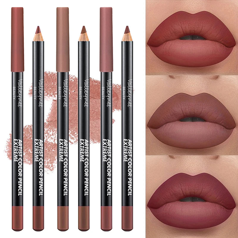 Nude Matte Lip Liner Set — Waterproof & Long-Lasting, 3 Pcs