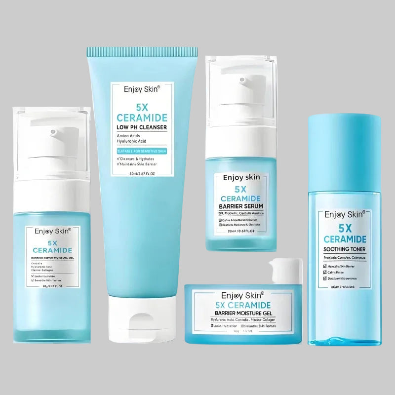 Ceramide Skincare Set — Toner, Serum, Cream, Cleanser & Gel