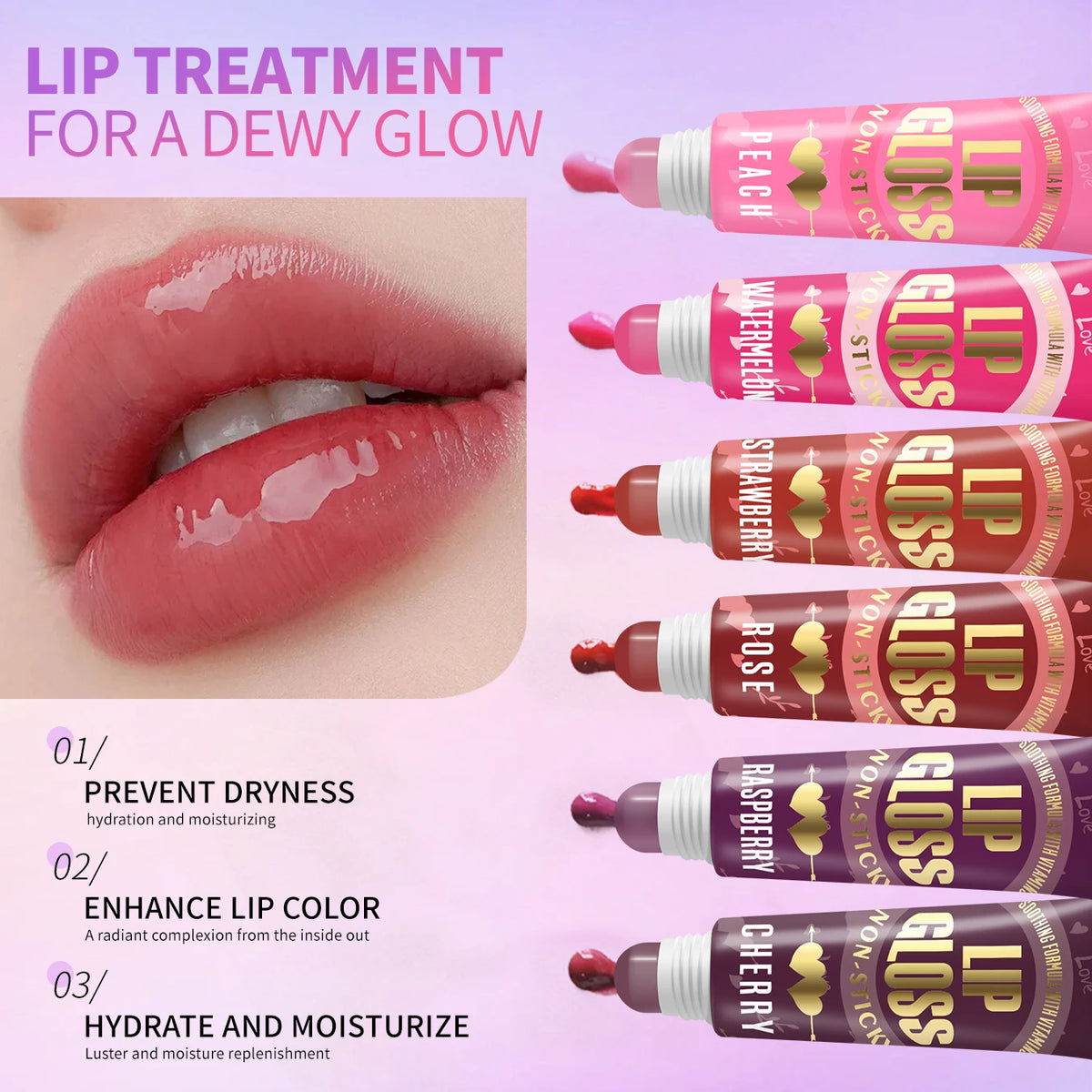6-Pack Lip Gloss Set — Long-Lasting & Moisturizing