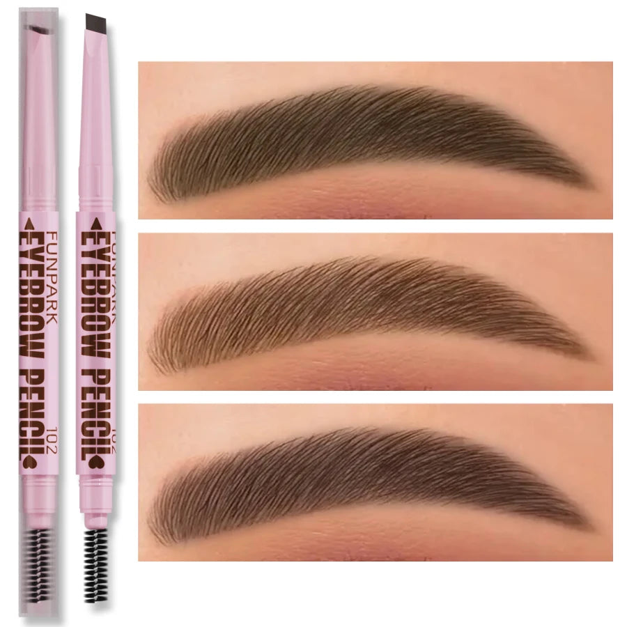 2-in-1 Waterproof Eyebrow Pencil & Brush – 5 Colors