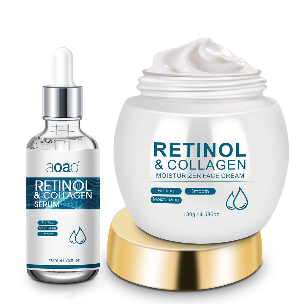 Retinol Cream & Collagen Serum Set — Deep Nourishing