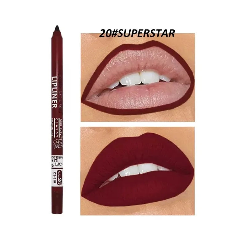 Waterproof Matte Lip Liner Pencil – 20 Shades