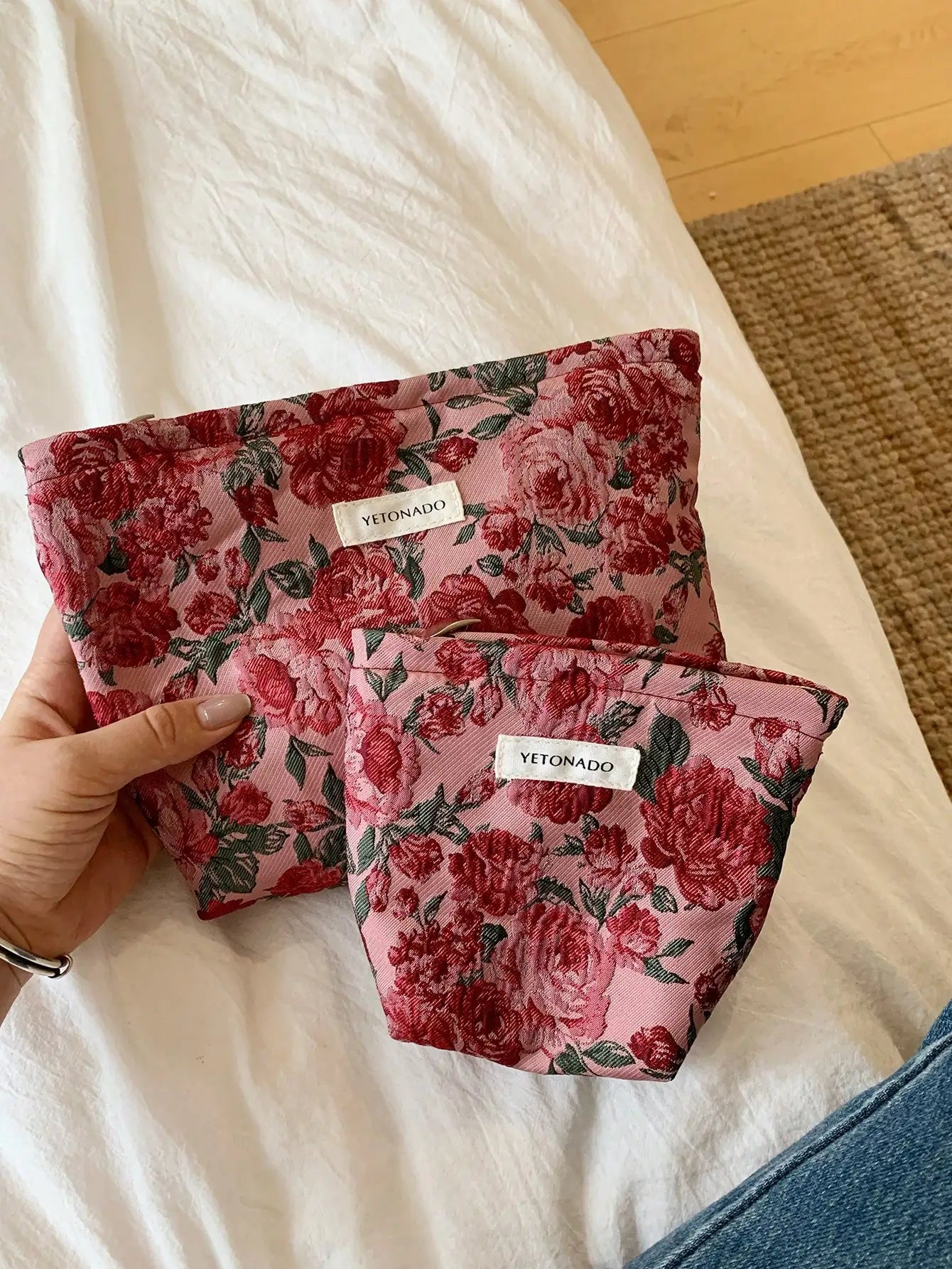 Vintage Rose Makeup Bag