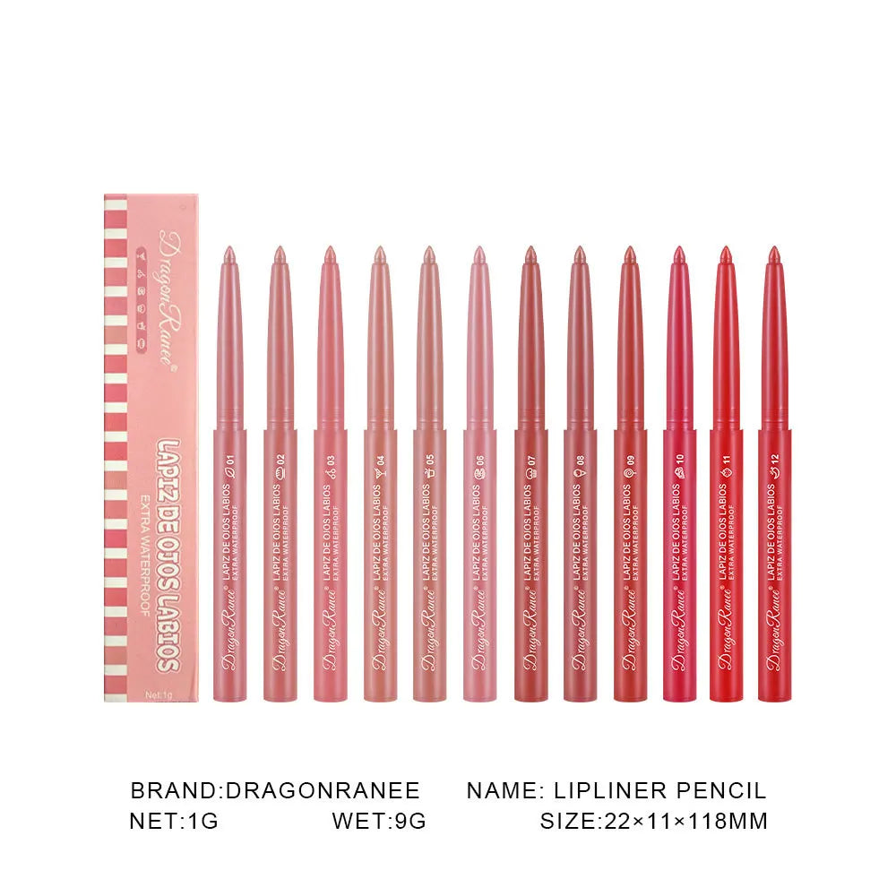 Matte Velvet Lip Liner & Lipstick Pencil — 12 Colors