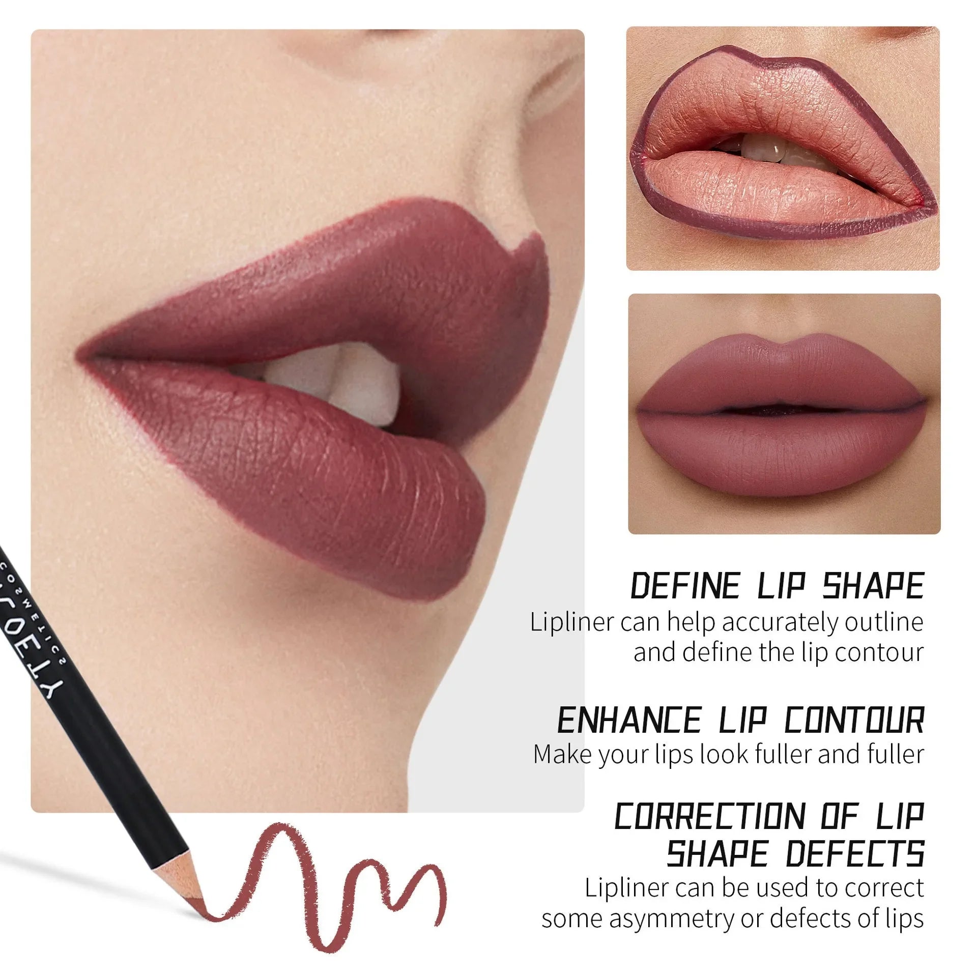 Nude Lip Liner Set — Waterproof & Long-Lasting, 12 Pcs
