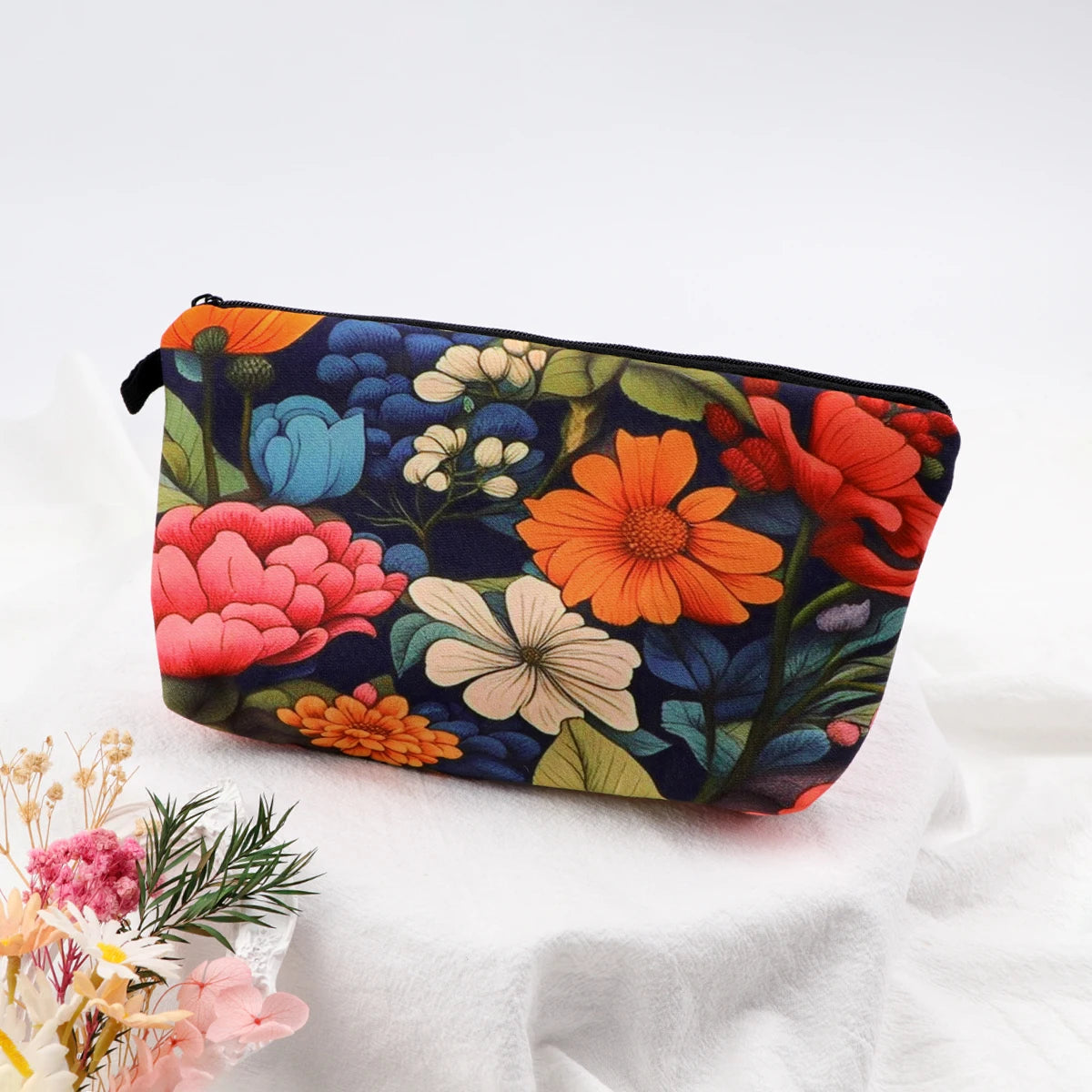 Flower Series Zipper Makeup Bag