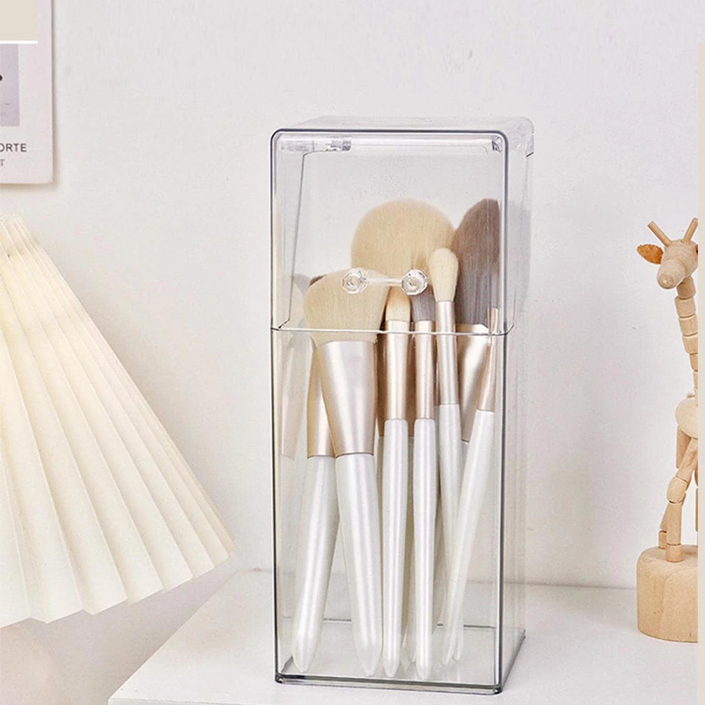 Clear Makeup Brush Organizer & Storage Box