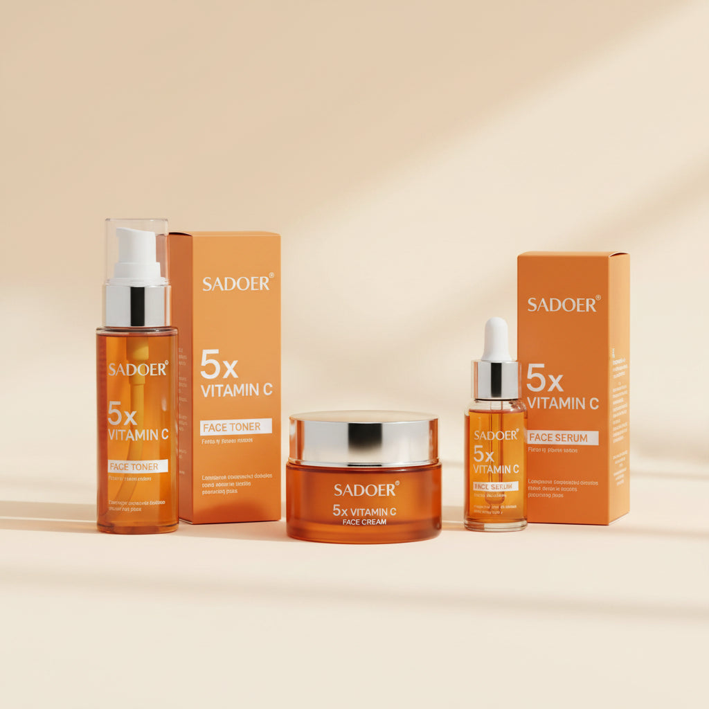 Vitamin C Firming & Brightening Skincare Set | Serum, Toner & Cream Trio