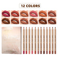QIBEST 12-Color Waterproof Matte Lip Liner Set