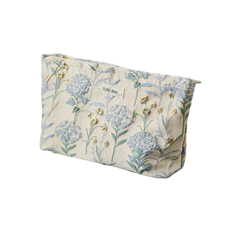 Makeup Bag, Blue Bouquet