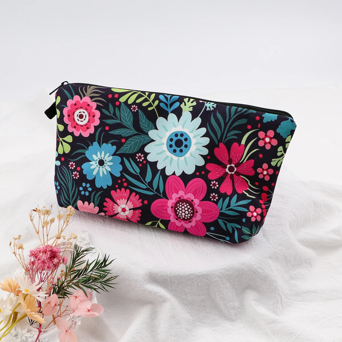 Flower Series Zipper Makeup Bag