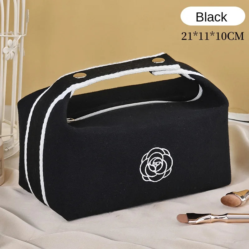 Waterproof Camellia Canvas Makeup Bag