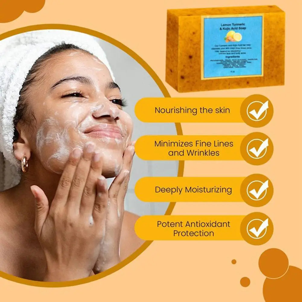 Turmeric Lemon Skincare Set — Soap, Serum, Cream & Cleansing Pads