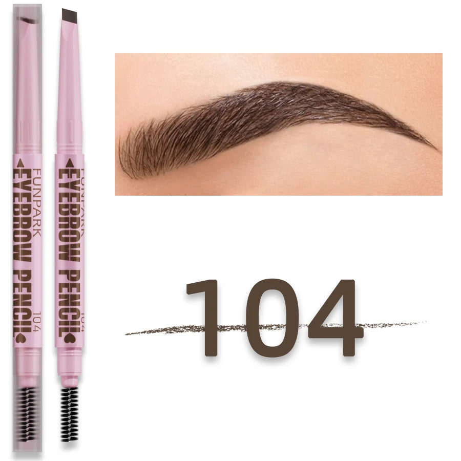 2-in-1 Waterproof Eyebrow Pencil & Brush – 5 Colors