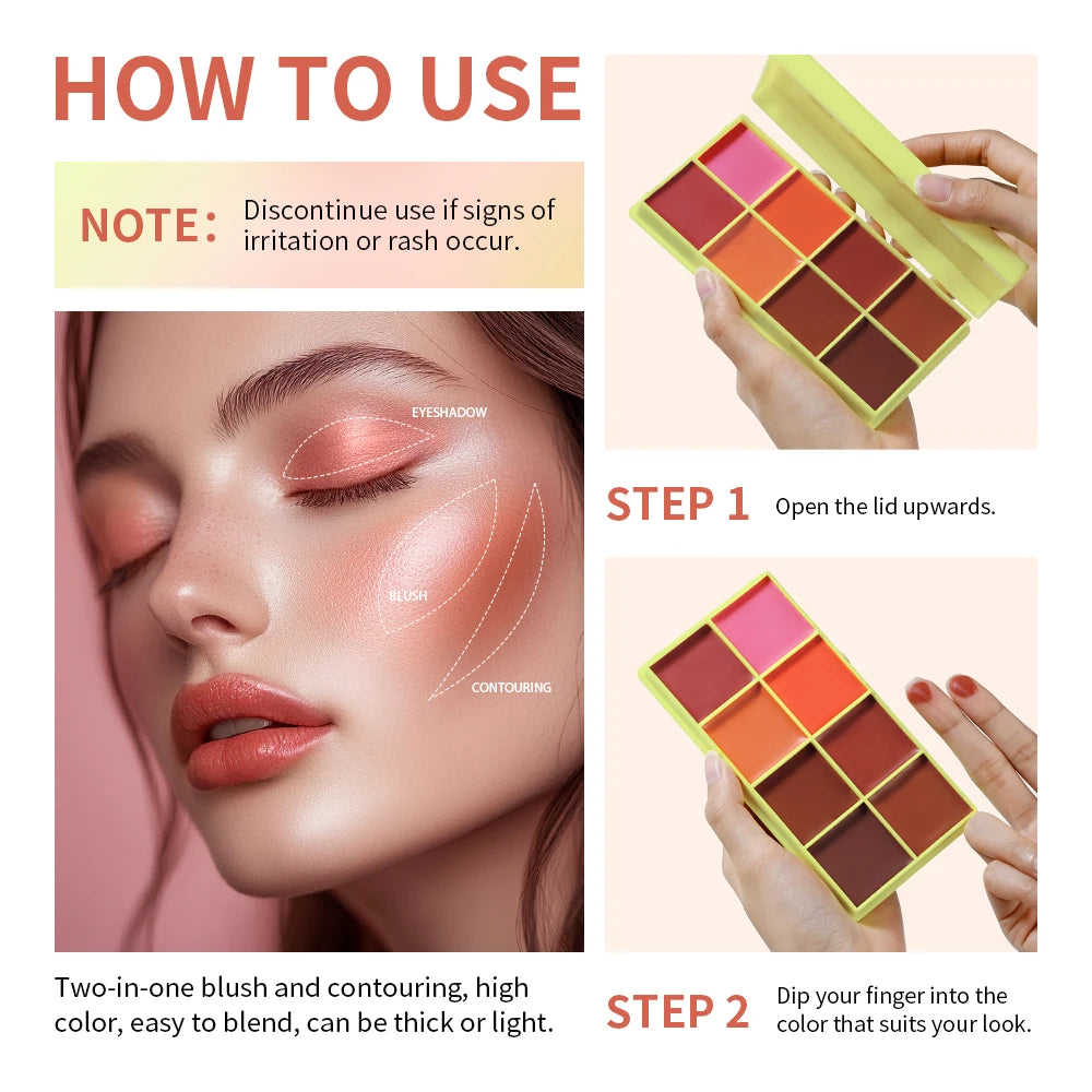8-Shade Cream Blush & Contour Palette