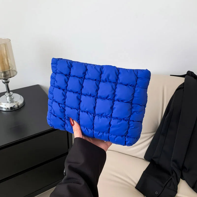Wholesale Women Cosmetic Quilted Bag Square Makeup Storage Clutch Bags Simple Girl Lipstick Toiletry Organizer Small Handbag