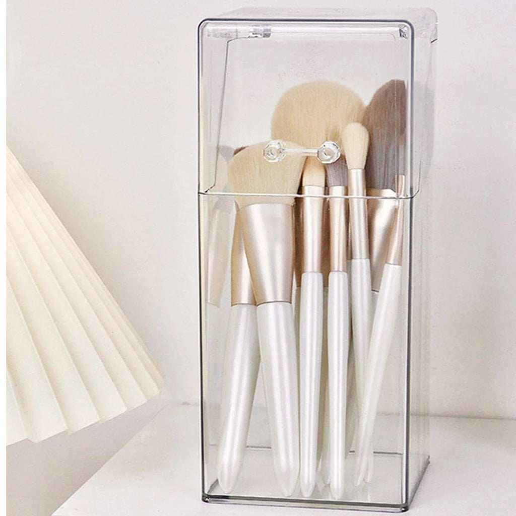 Clear Makeup Brush Organizer & Storage Box