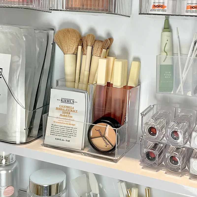 Clear Acrylic Makeup Organizer & Brush Holder