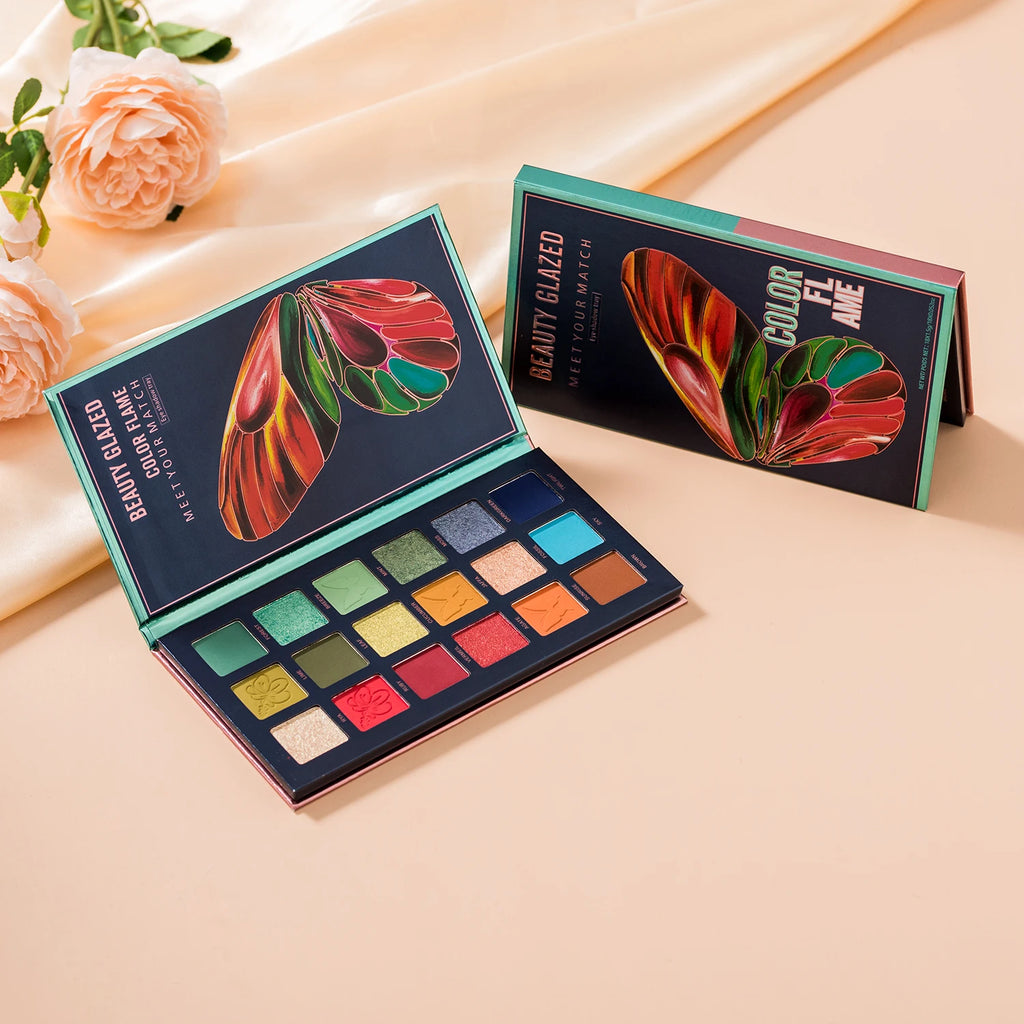 Butterfly 18-Color Eyeshadow Palette – Matte, Shimmer & Metallic
