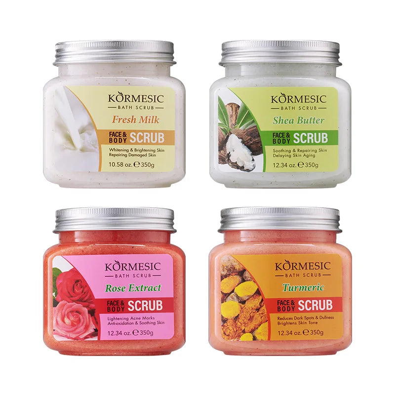 KORMESIC Turmeric Body Scrub & Rose Facial Exfoliant