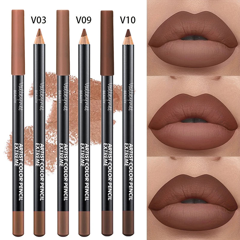 Nude Matte Lip Liner Set — Waterproof & Long-Lasting, 3 Pcs