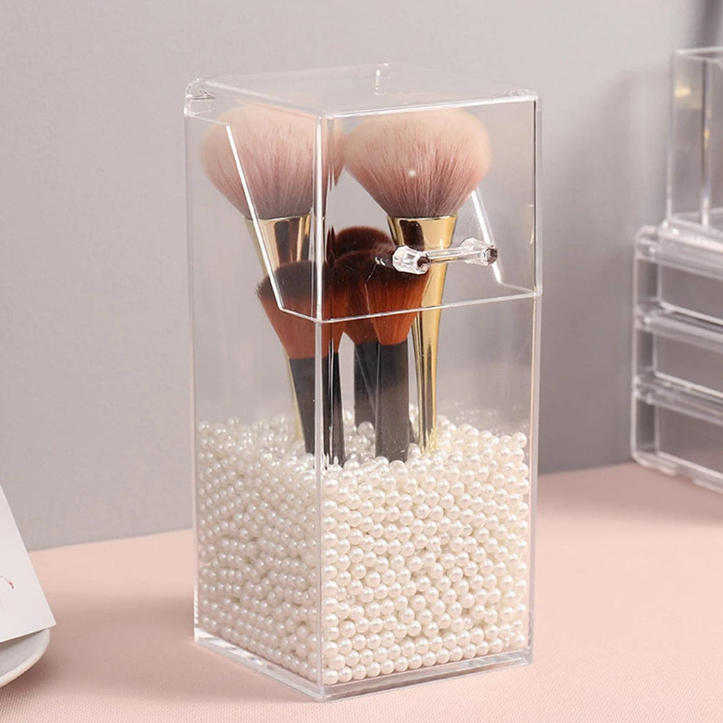 Clear Makeup Brush Organizer & Storage Box