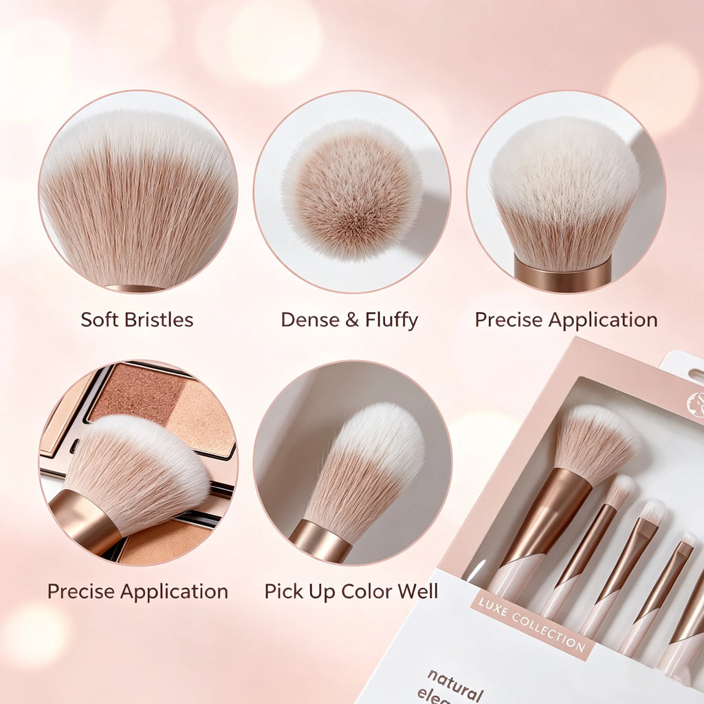 Compact 5-Piece Makeup Brush Set