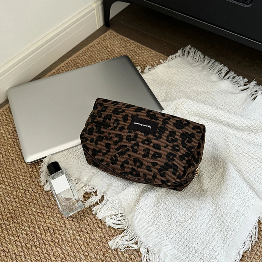 Leopard Print Makeup Bag