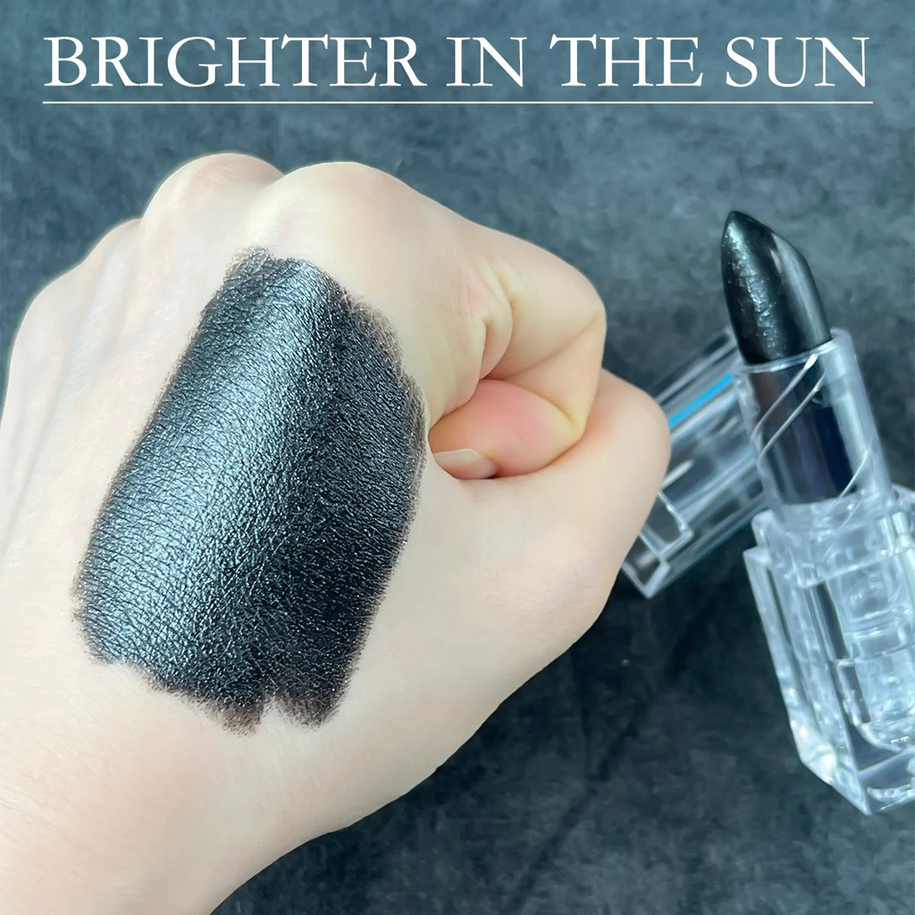 Waterproof Black Glitter Lipstick