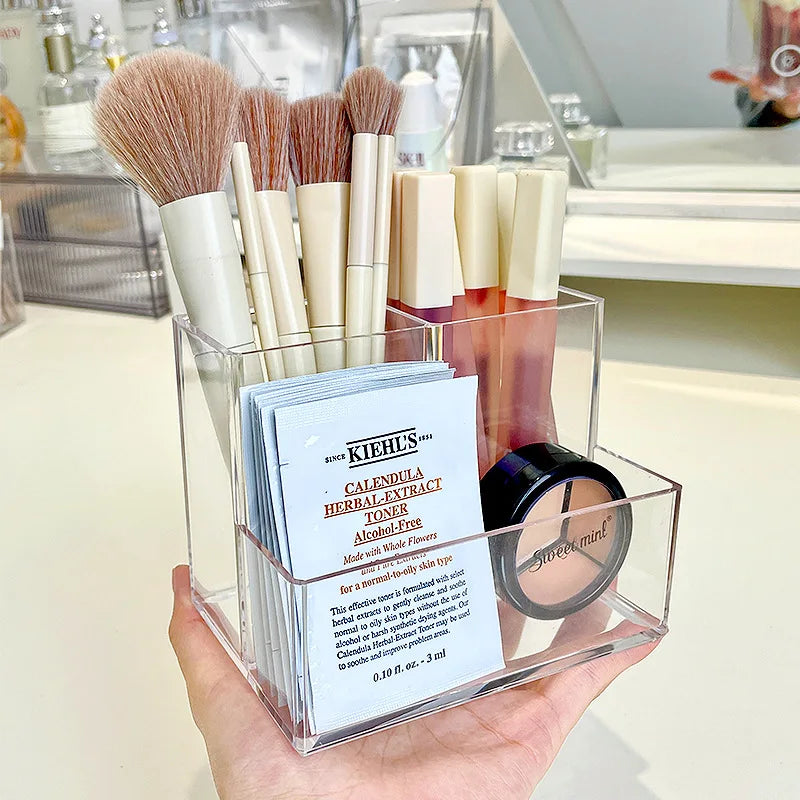 Clear Acrylic Makeup Organizer & Brush Holder