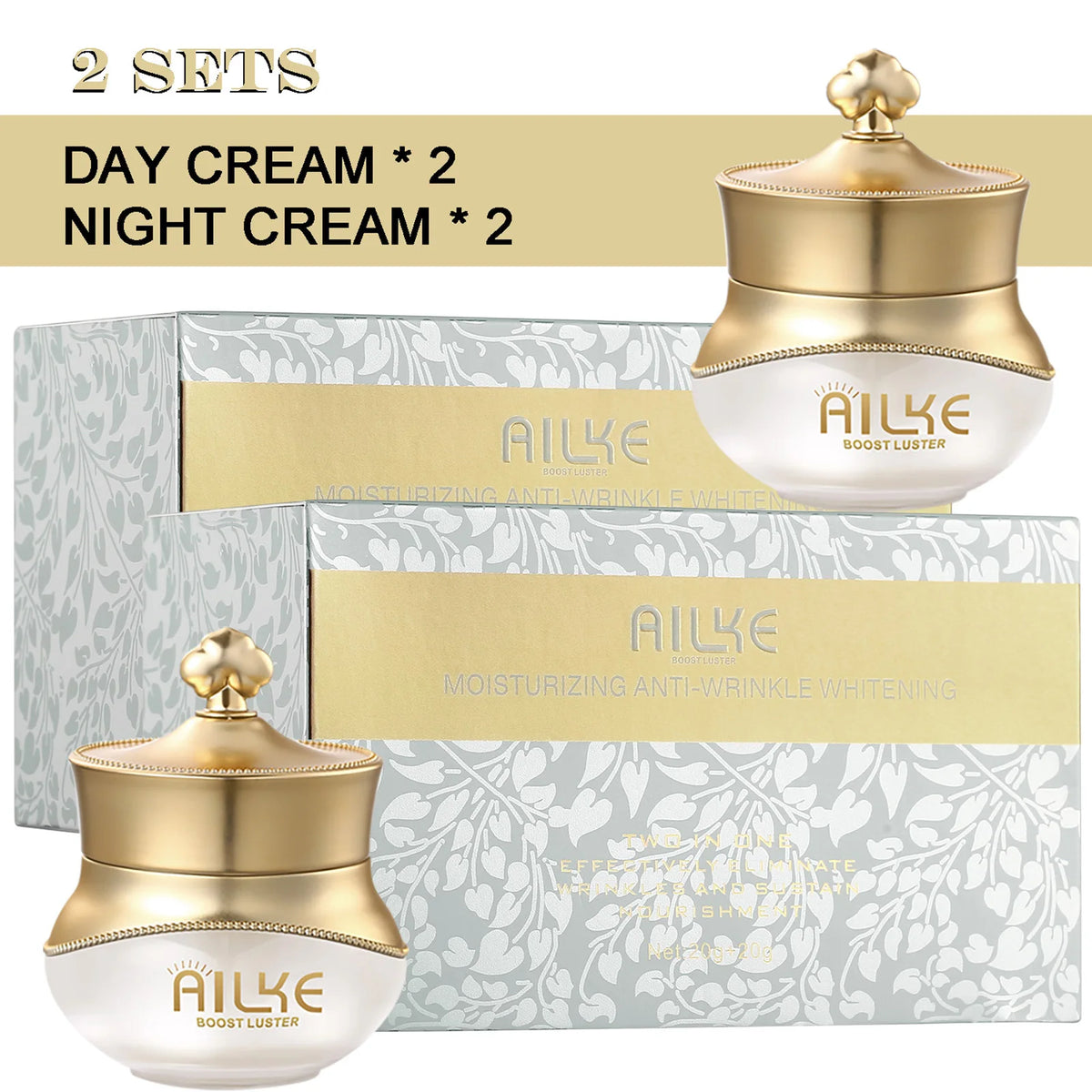 Whitening Anti-Wrinkle Face Cream Set with Collagen & Hyaluronic Acid