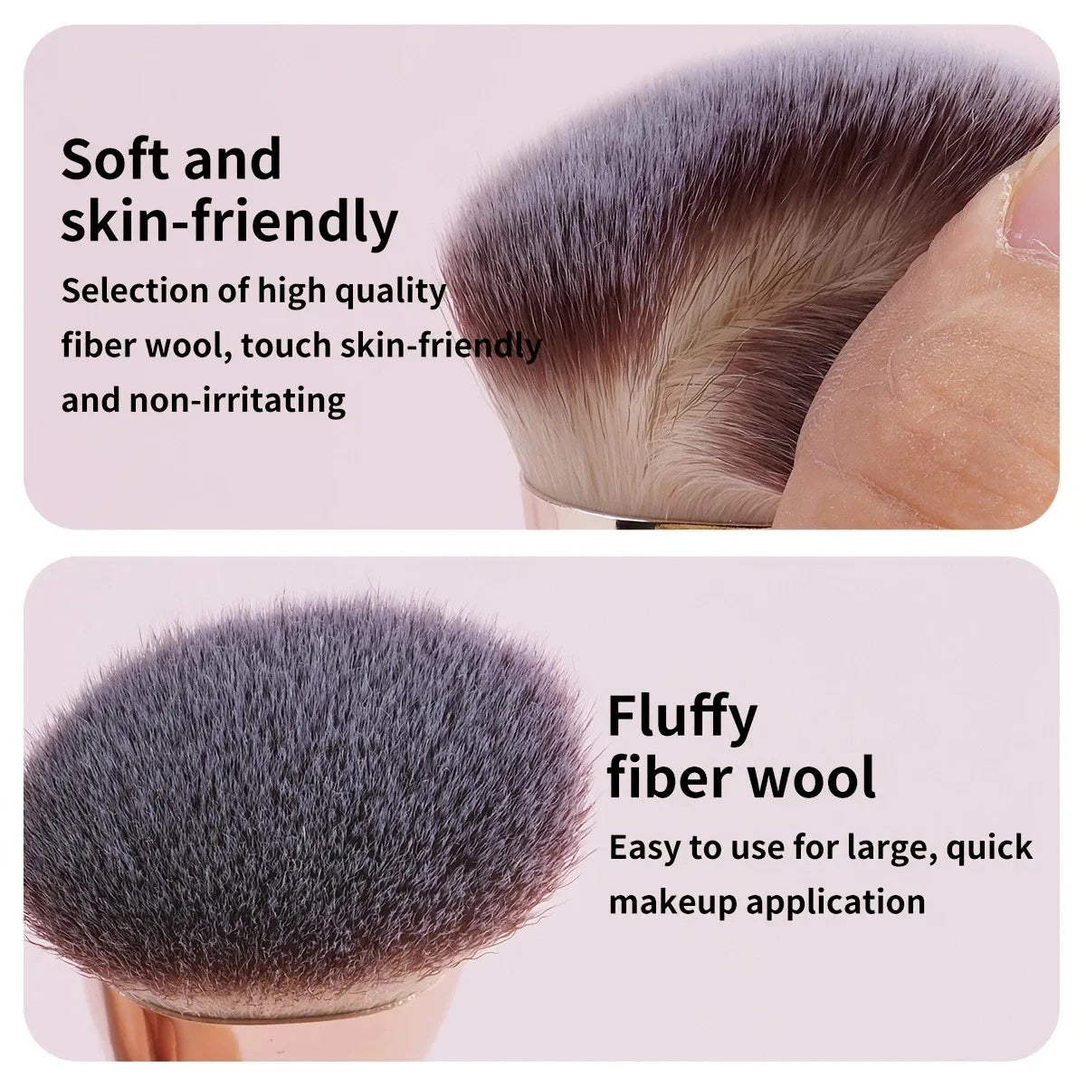 5PCS Double-ended Makeup Brush Set, Soft Bristle Brushes for Foundation, Blush, Powder & Contour